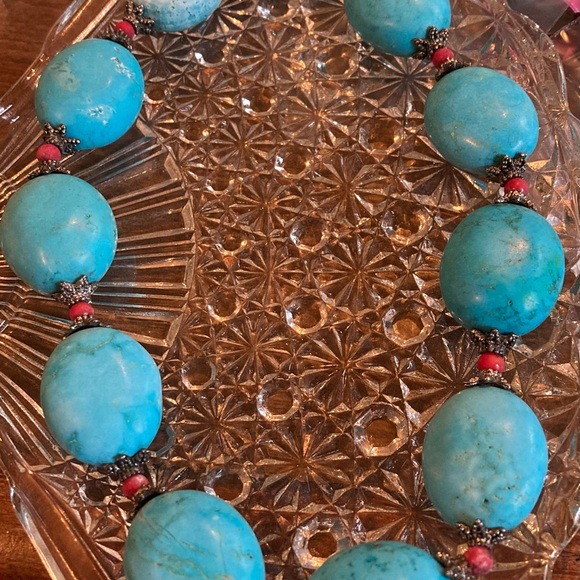 Eleven large turquoise stone necklace - Picture 4 of 8
